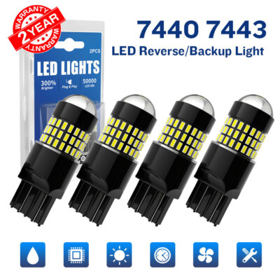 4Pcs Car T20 7443 W21/5W LED Bulb Canbus Reverse Lights 3030 4014 23SMD Brake Tu - Foto 4