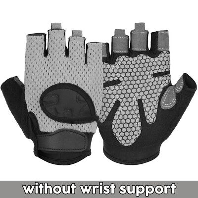 Women/Mens Gym Gloves With Wrist Wrap Workout Weight Lifting Fitness Exercise US