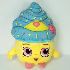 Shopkins Cupcake Queen Azul Rosa Sprinkles 16" Peluche Grande Sin Varita