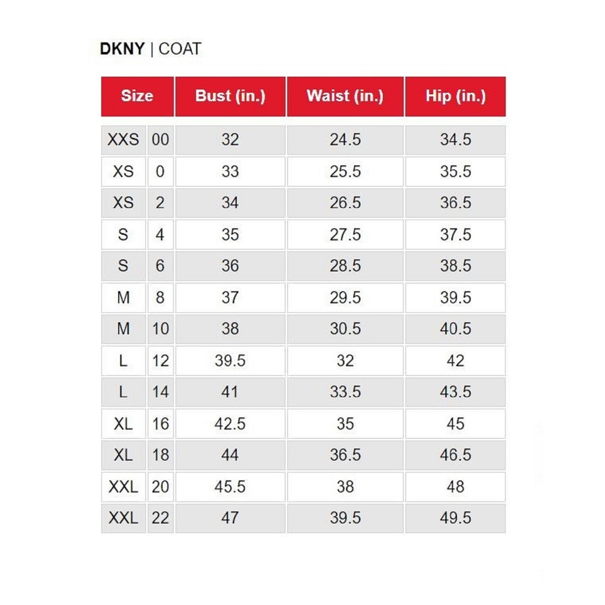 Dkny Sizing Chart Sale Online sims.mpob.gov.my