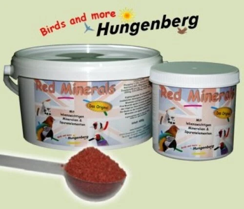 Birdsandmore rote Vogelmineralien 1000g Vögel Mineralfutter Calcium