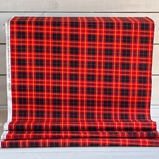 Tartan Red Plaid Cotton Fabric - Sold by the Yard