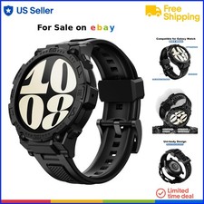 Rubber Sport Band Case for Galaxy Watch 6/5/4 40mm 44mm Protective Bumper