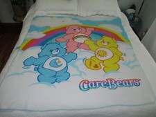 Vintage Care Bears Rainbow Fleece Blanket Baby 2003 53" x 48"