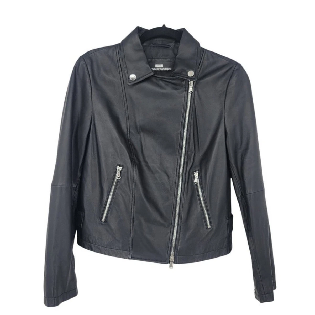 Emporio Armani Leather Outer Shell Coats, Jackets & Vests for