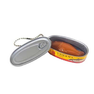 Realistic Dace With Black Bean Keychain Model Canned Design Squeeze Toy For