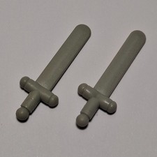 Lego - 2 x Light Grey Minifigure Weapon Short Sword (3847)