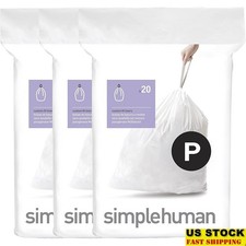 Durable Trash Liners W/ Drawstring Handles Heavy Duty Leak Proof White Bags New