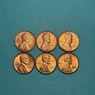Lot Of (6) BU Lincoln Wheat Cents/Pennies 1942-1958 *SEE DESCRIPTION FOR DATES*