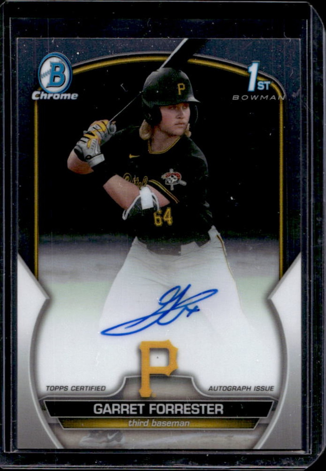 2023 Bowman Draft Garret Forrester Chrome Auto 1st Prospect #CDA-GF Pirates