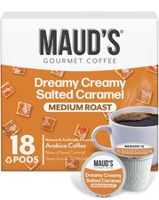 Coffee Pods Salted Caramel Medium Roast 100 Arabica 18 ct Compatible Keurig