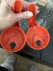 2 Vintage Glass Tang Pitchers by Anchor Hocking with Orange Lid 1970s Swirl 1 QT — photo 4