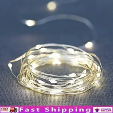 Battery Operated 50 Count LED Wire Lights 8 Modes Timer Indoor Outdoor 16ft New