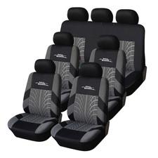 AUTOYOUTH 3 Row Car Seat Covers w/ 7 Headrests Universal Fit SUV Truck Gray