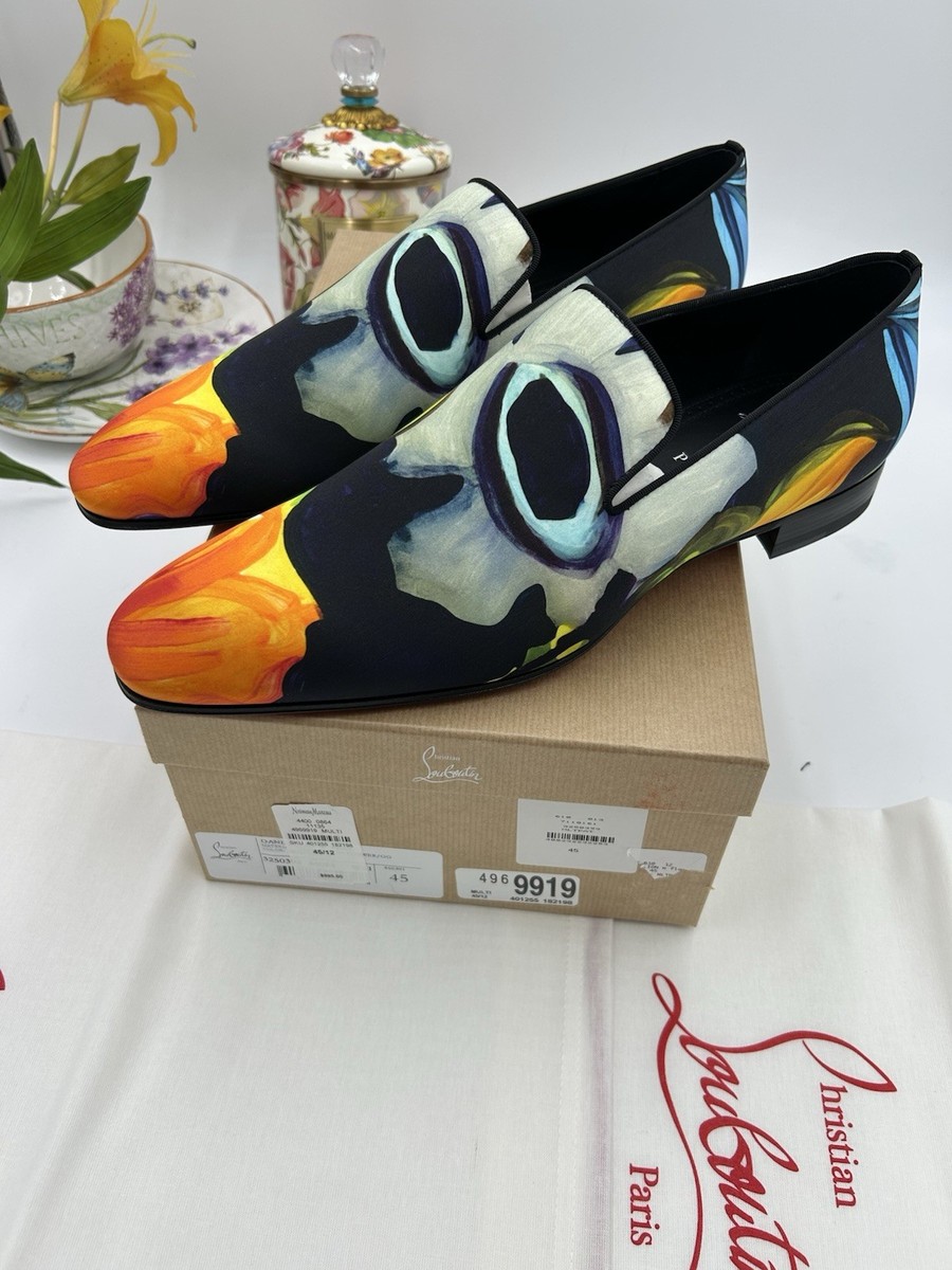 Christian Louboutin dandy, chick floral satin loafers size  display picture 3