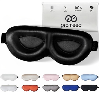 #ad Adjustable 100% Mulberry Silk Sleep 23 Momme 3D Contoured No Pressure Cup Ey... $40.12