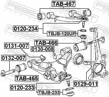 Fits FEBEST TAB-466 FRONT BOTTOM LEVER SILENT BLOCK TOYOTA LAND CRUIS ⭐UK Stock⭐