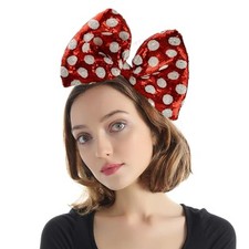 Bubbmi Polka Dot Hairband - Large Sequin Bow Headband, Women's polka dot