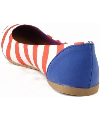 Ballet plano a rayas Qupid Salya-629 punta redonda Foto 3 de 3