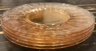 Set of 5 Anchor Hocking Pink Depression Glass Luncheon Plates - 8.25 inches