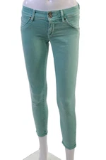 Hudson Womens Ankle Skinny Green Jeans Mid-Rise Button Size 26