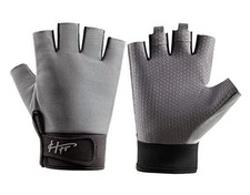 Fingerless Gloves - Multipurpose Water  Sports Gloves for Fishing, Large Grey
