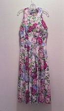Karen Alexander Vintage White Floral Sleeveless Dress - Vtg Sz 8*/10 see Descrip