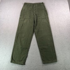 VTG Military Pants Men 28x29 Green OG 107 Baker Sateen Type 1 Vietnam 70s Button