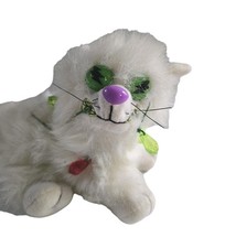 Meanies "Blinky" Plush White Beanie 1999 Shocking Stuffers Christmas Cat Xmas