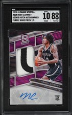 2023 Spectra Purple Wave #218 Noah Clowney /8 Rookie Patch Auto Nets SGC 10|8