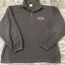 VTG Y2K Harley Davidson 1/4 Zip Gray Sweatshirt Grunge Motorcycle Biker Mens XL