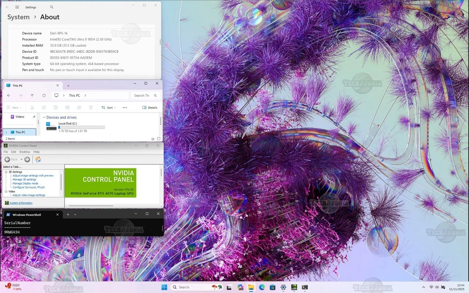 Dell XPS 9640 16.3″ In 32GB LPDDR5 RTX 4070 Laptop Ultra 9 185H 2TB SSD Warranty - Image 4 of 4