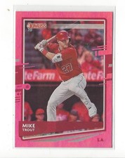 2020 Donruss Holo Pink Variation #129 Mike Trout Angels VAR