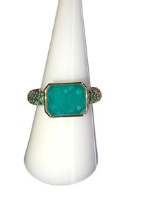 Authentic BP 2025 May Birthday Ring, RG41085, Luxe In Leaves-Sz 8, Gold Plated