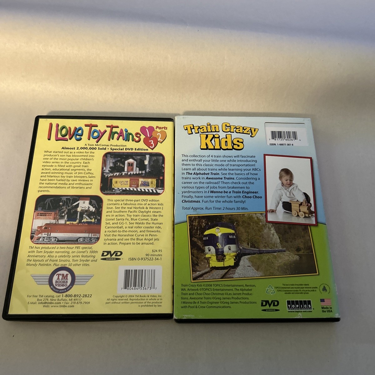 2 DVDs I Love Toy Trains (2004) 90 Min And Train Crazy Kids (2008