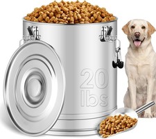 Stainless Steel Dog Food Storage Container,20LB/25LB Airtight Dog Food Storage