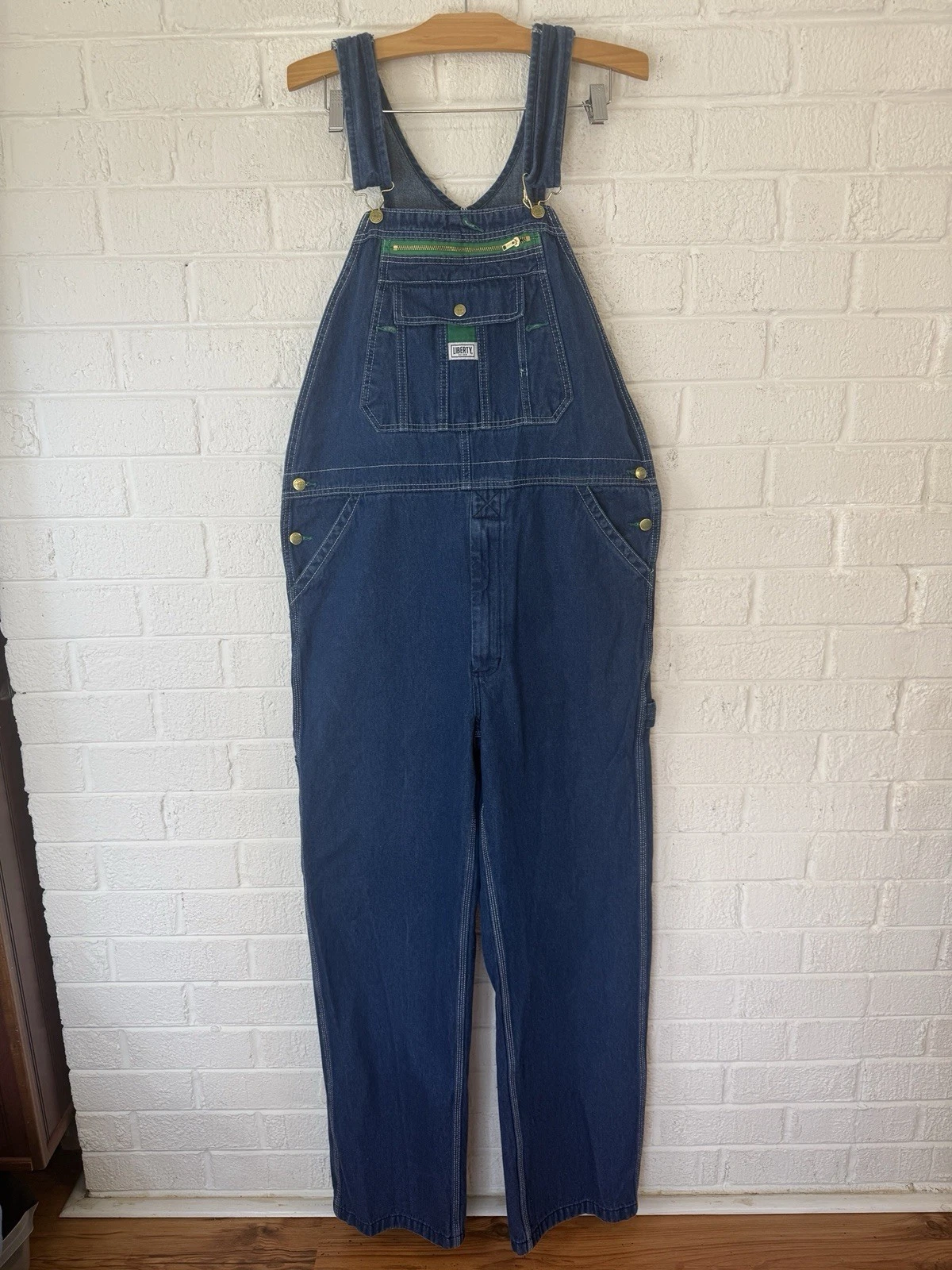 Liberty Overalls Overalls Mens 38x34 Blue Denim Bib Workwear Carpenter Pockets