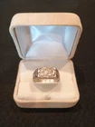 Vintage Mens Solid 925 Sterling Silver Heavy Square Top Nugget Ring Size 12