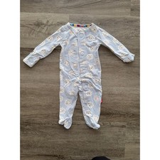 Magnetic Me Light Blue Animal One Piece Footie Pajama, 0-3 Months