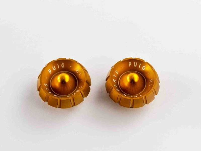 Puig Black Thruster Bar Ends and Gold Caps Kawasaki Versys 650 Tourer 2015-2022 - Image 3 of 4