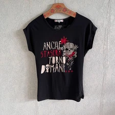 Y2K WitGirl Skull Print T-Shirt Cut Out Back Emo Punk Rock Grunge Girl Top S/M