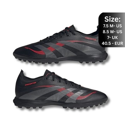 Adidas Predator League Pro Tf Shoes Men's Soccer Football  Black Gray Shoes