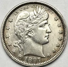 1897-P Barber Silver Quarter, AU++,   Philadelphia Mint￼