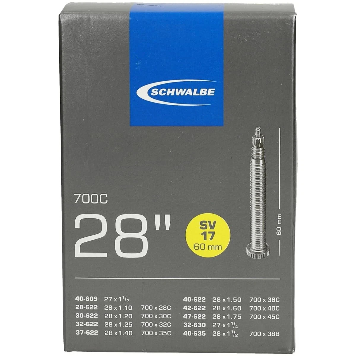 Schwalbe SV17 Inner Tube 27x1 1/4 700C 60mm