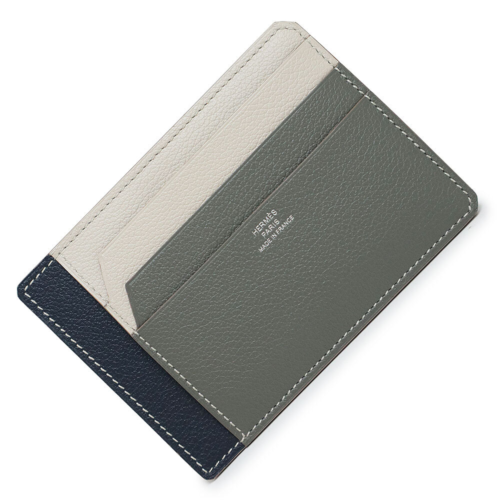 都会的な方に☆〈Hermes〉City 8CC card holder/カードケース HERMES City 8cc Color Block Card Holder Evercolor Gris Meyer