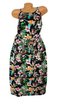LAURA SCOTT Damen KLEID Maxikleid schwarz lang Tropic Größe 40 42 44 Neu C3