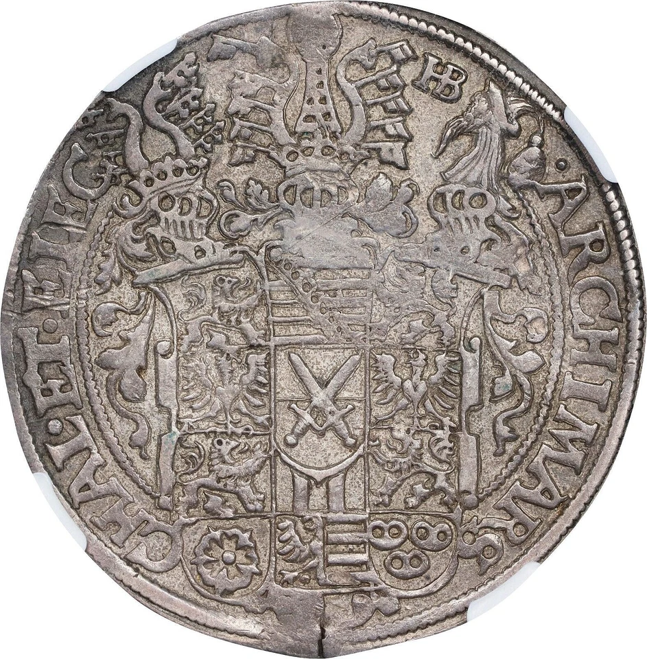 1582-HB SAXONY AUGUST I SILVER TALER DAV-9798 KM-MB-208 SCHNEE-722 NGC XF-45 - Image 3 of 4