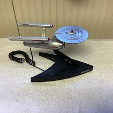 TELEMANIA STAR TREK USS ENTERPRISE TELEPHONE Landline 1993 WORKS signed used
