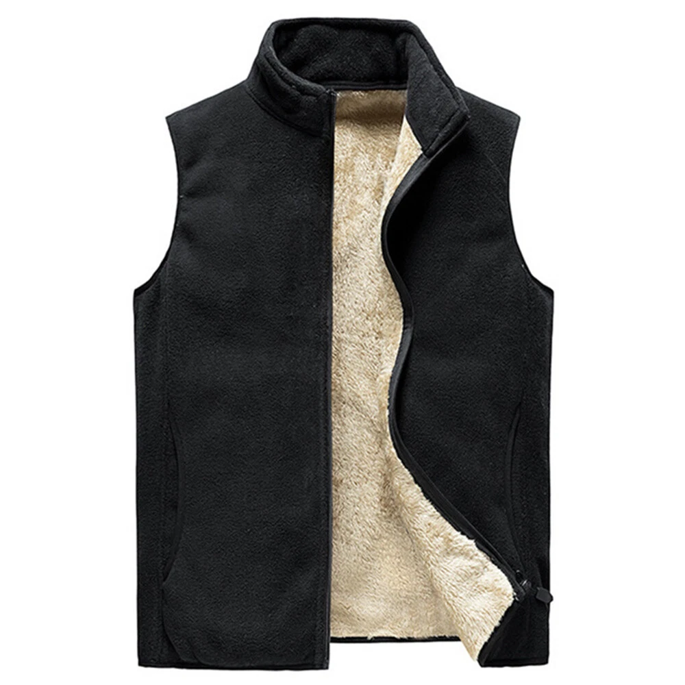 Hommes Doubl Sherpa Polaire Gilet Fermeture Int grale Veste Haut sans Manche