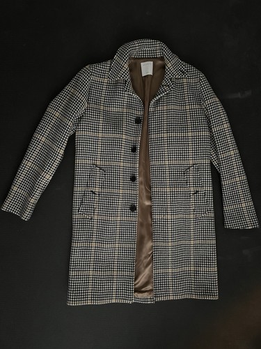 Sandro, Vintage Sandro Paris Wool Blend Over Coat size S NEW with TAGS Houndstooth